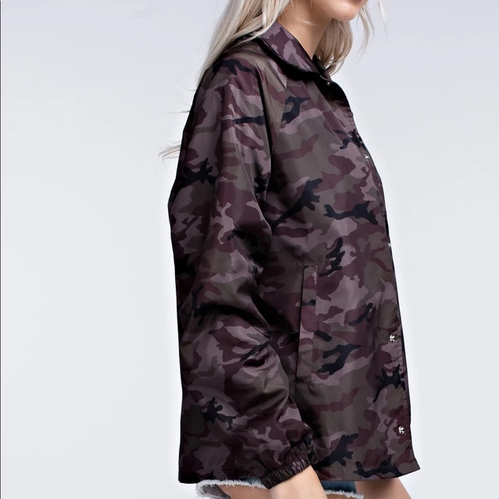 Honey Punch Camo Windbreaker Jacket